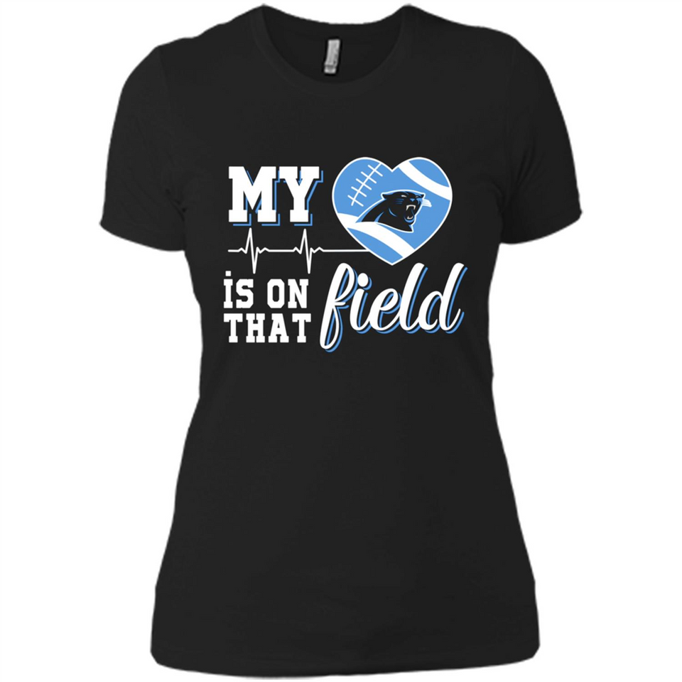 Carolina Panthers Football My Heart is on that Field - Ladies' Boyfriend T-Shirt