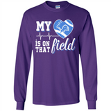 Detroit Lions Football My Heart is on that Field - Long Sleeve T-Shirt