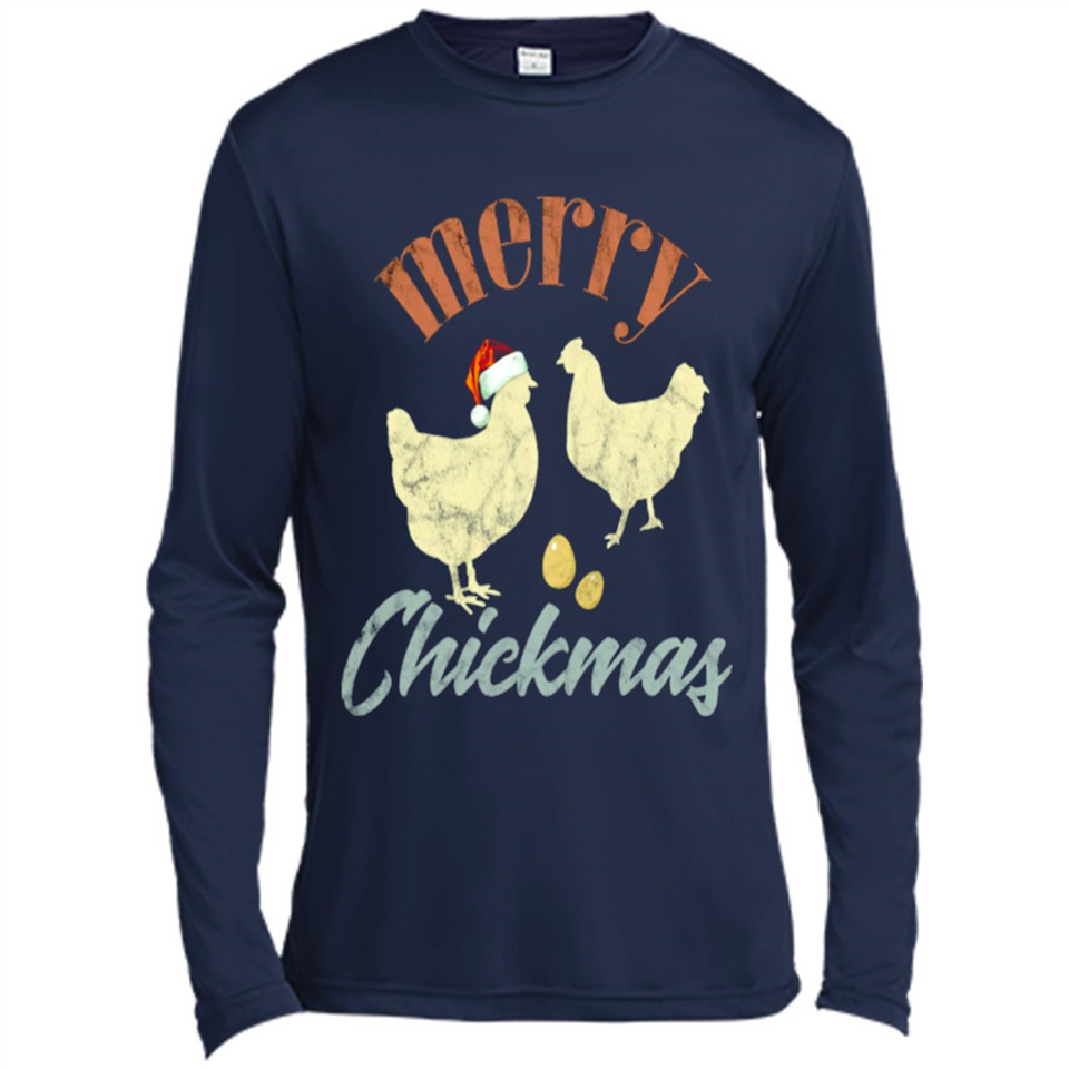 Christmas Chicken Vintage Shirt Funny Santa Hen Farmer Lover - Canvas Long Sleeve T-Shirt