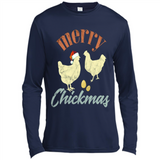 Christmas Chicken Vintage Shirt Funny Santa Hen Farmer Lover - Canvas Long Sleeve T-Shirt