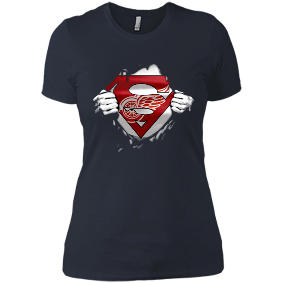 Detroit Red Wings And Superman Fans - Ladies' Boyfriend T-Shirt