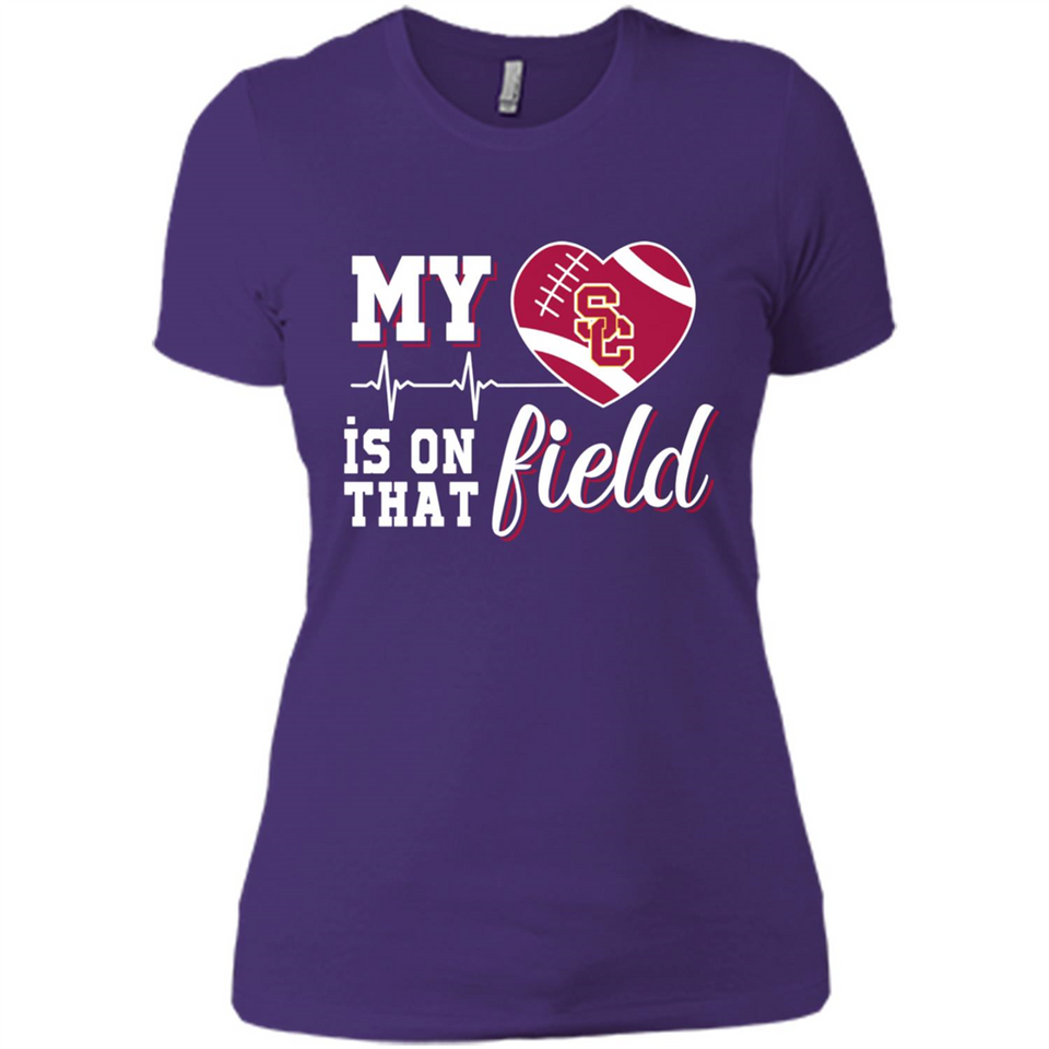 USC Trojans Football My Heart is on that Field - Ladies' Boyfriend T-Shirt