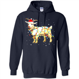 Christmas Lights Goat Wearing Santa Hat Funny Xmas - Hoodie