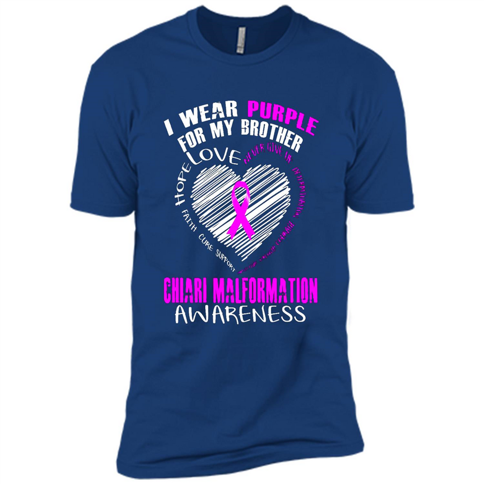I Wear Purple For My Brother Chiari Malformation - Premium Short Sleeve T-Shirt