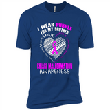 I Wear Purple For My Brother Chiari Malformation - Premium Short Sleeve T-Shirt