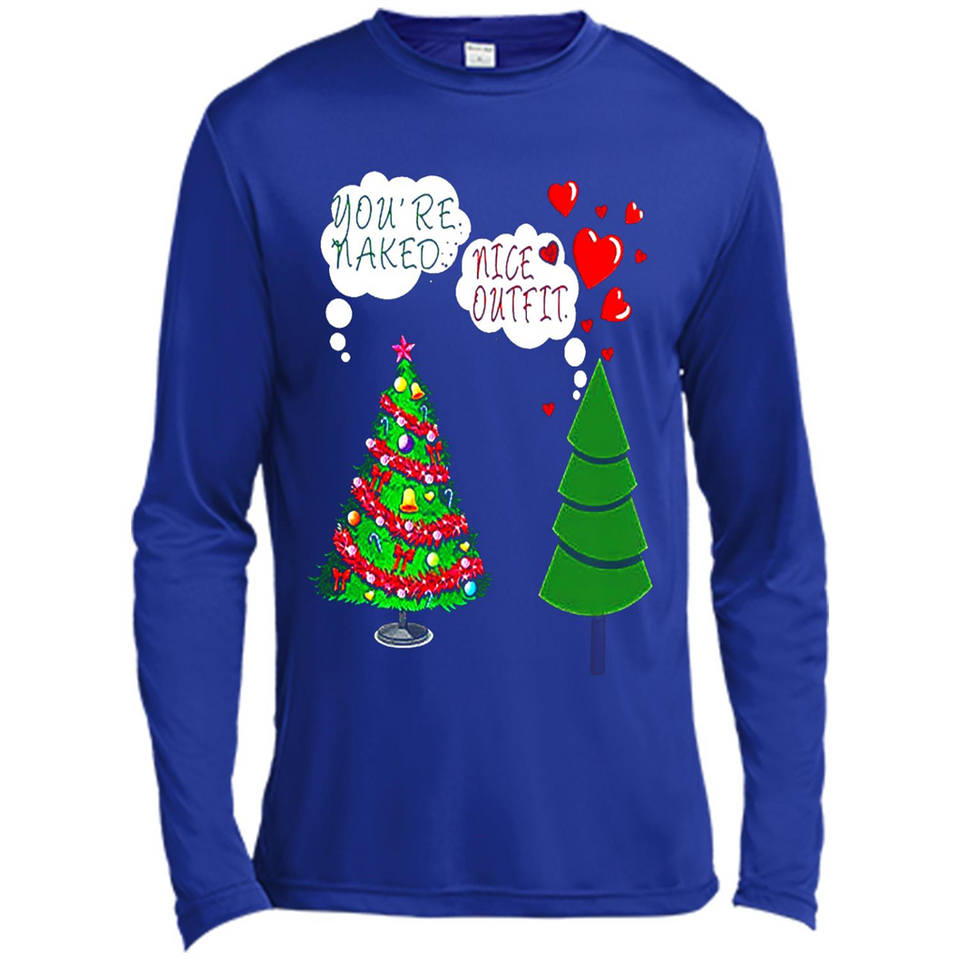 Fir Loves Christmas Tree Funny Undecorated Joke - Canvas Long Sleeve T-Shirt