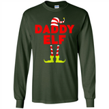 Mens Daddy Elf T-Shirt Funny Matching Christmas Costume - Long Sleeve T-Shirt