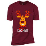Dasher Reindeer Santa Claus Funny Xmas Holiday T-Shirt - Premium Short Sleeve T-Shirt
