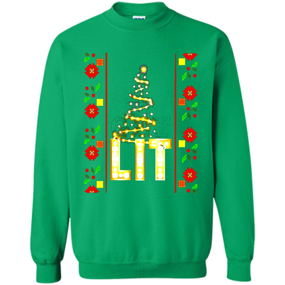 Funny Lets Get Lit Christmas Tree - Sweatshirt