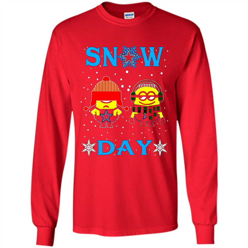 Snow Day Shirt For Dallas Cowboys Vs Minion Fans pingpong