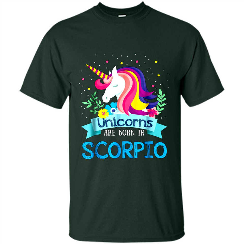 Unicorns are born in Scorpio Birthday Rainbow Gift Ladies Custom