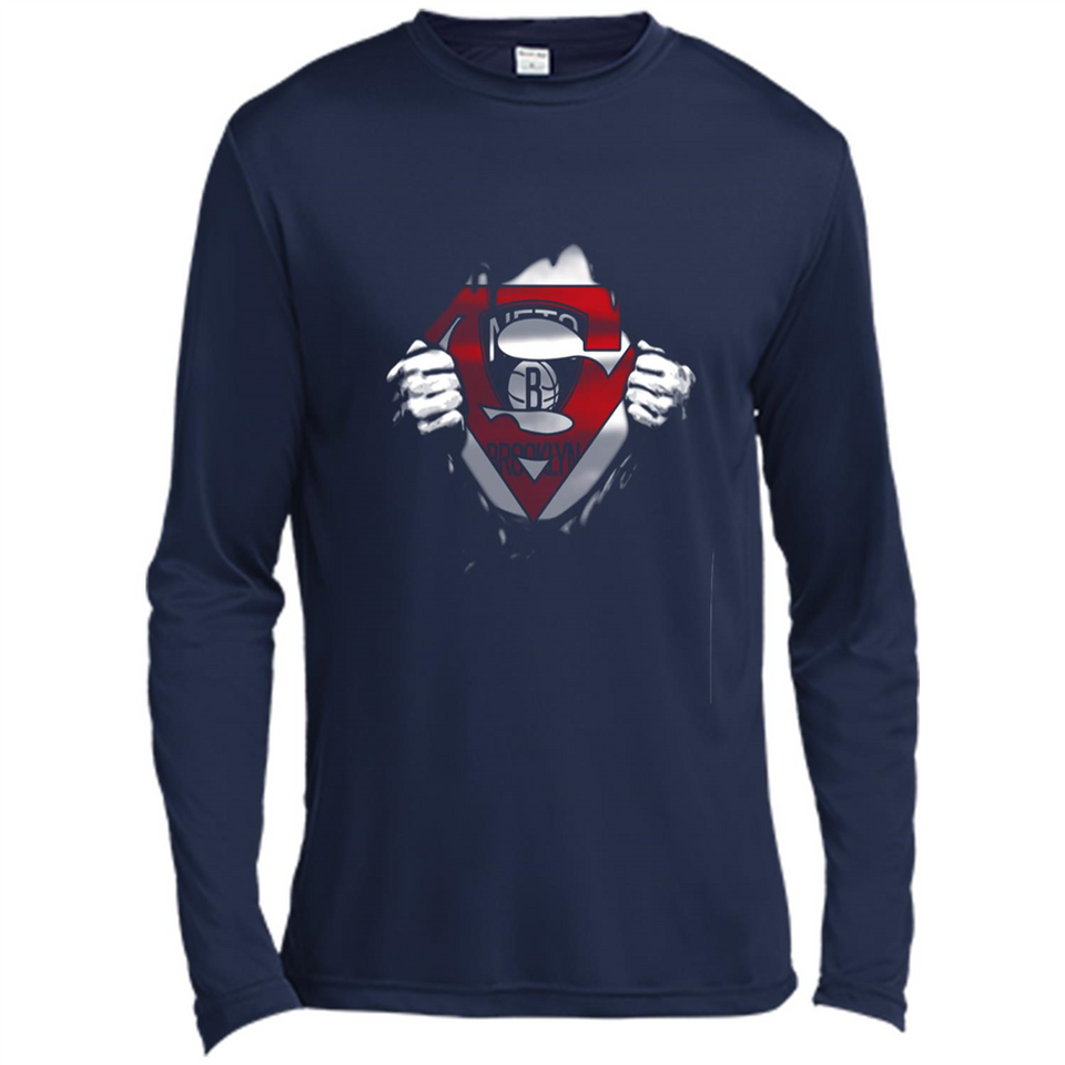 Brooklyn Nets And Superman Fans - Canvas Long Sleeve T-Shirt
