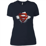 Calgary Flames And Superman Fans - Ladies' Boyfriend T-Shirt
