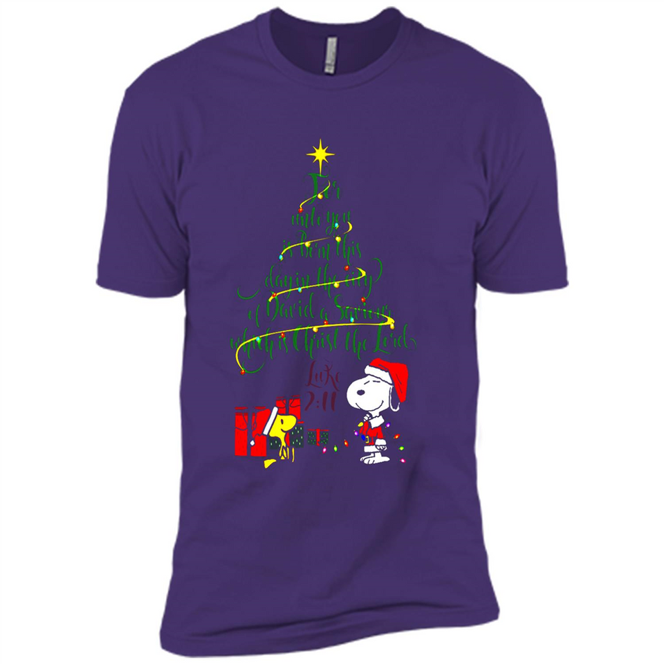 Snoopy Christmas Tree T-Shirt - Premium Short Sleeve T-Shirt