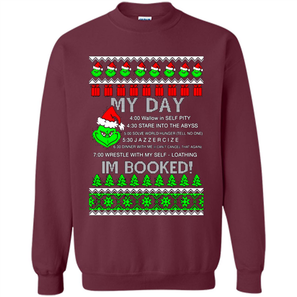 Mr Grinch my day I’m booked Christmas sweater PINGPONG