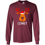 Comet Santa Claus Funny Xmas Holiday T-Shirt - Long Sleeve T-Shirt