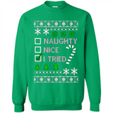 Naughty Nice I Tried Christmas sweatshirt PINGPONG