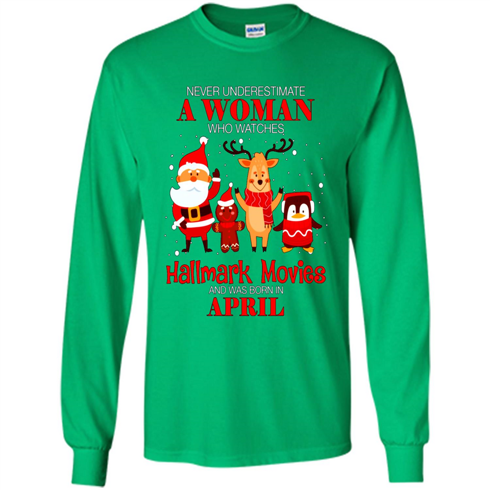 Never Underestimate An April Woman Watches Hallmark Movies Sweatshirt PINGPONG