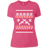 Rifle I Want Rifle Guns For Christmas ugly - Ladies' Boyfriend T-Shirt