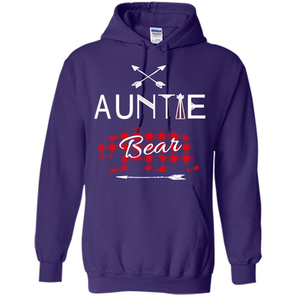 Aunt Shirt Buffalo Plaid Family Camp Bear Tee - Hoodie