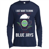 I Just Want To Drink Hot Chocolate & Watch Toronto Blue Jays Ugly Christmas Sweater PINGPONG