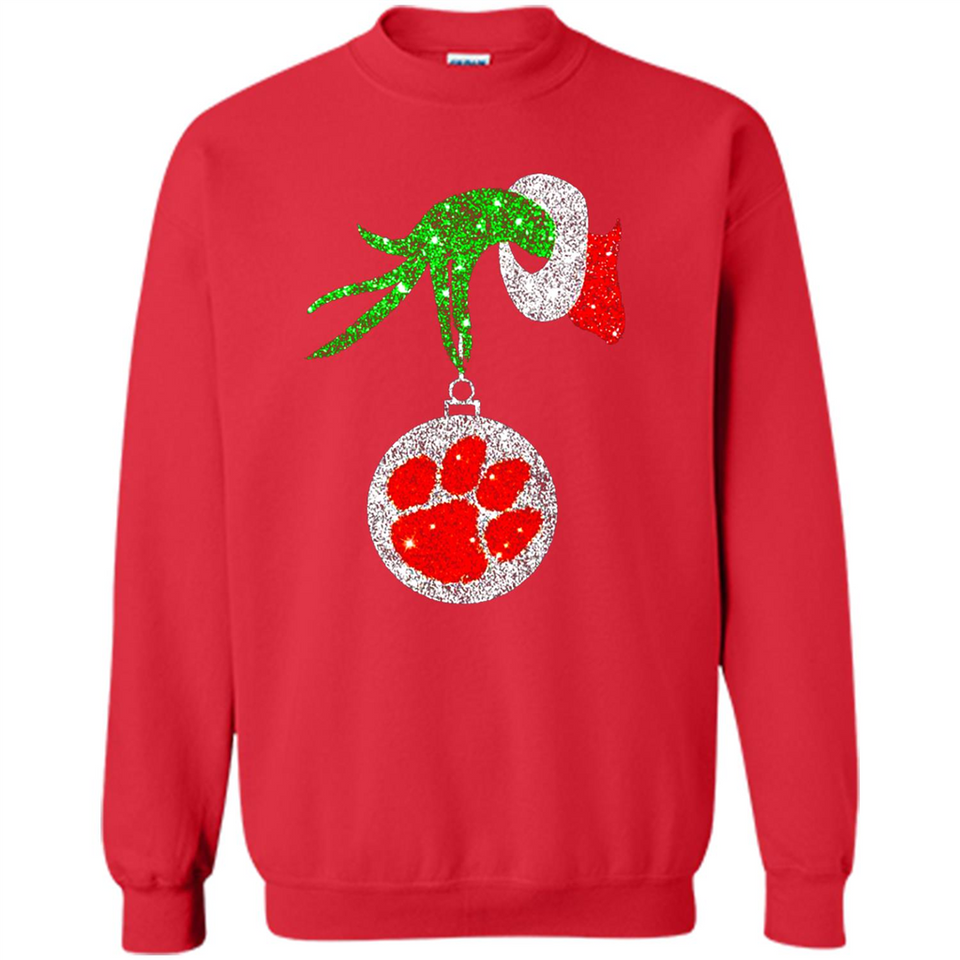 Amazing tee Clemson Tigers Glitter Grinch Monogram Ornament Christmas Gift - Sweatshirt