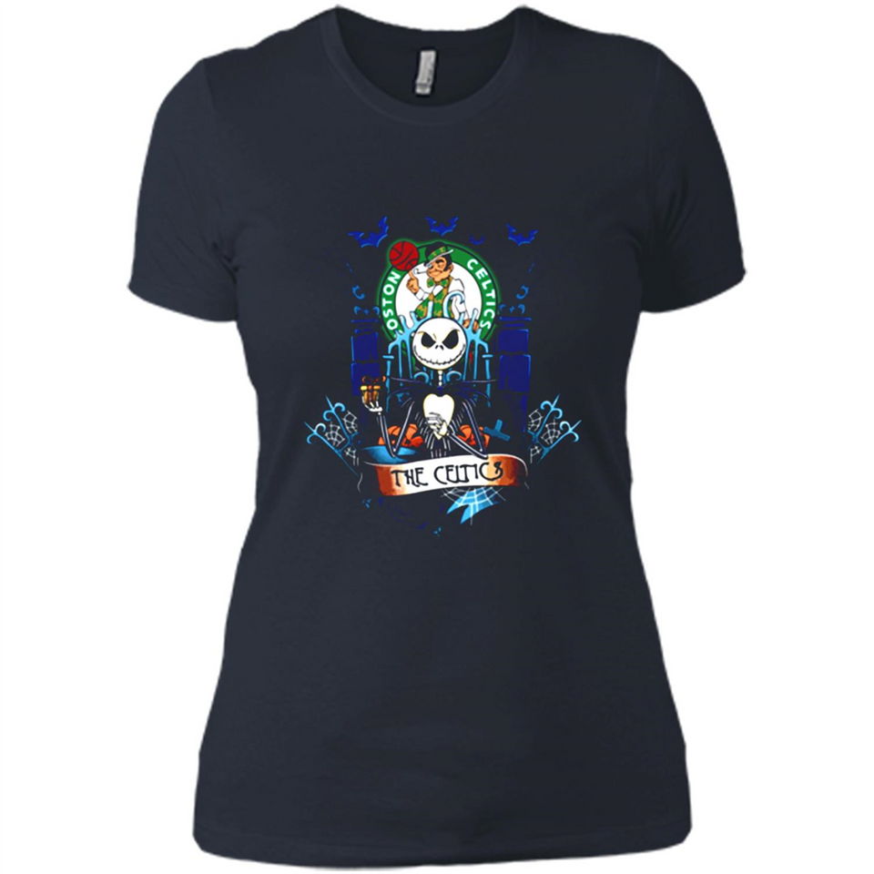 Boston Celtics Halloween The Nightmare Before Christmas - Ladies' Boyfriend T-Shirt