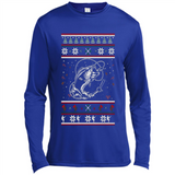 Christmas Ugly Sweater Fishing Ugly Christmas Sweater - Canvas Long Sleeve T-Shirt