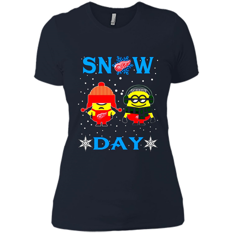 Snow Day Shirt For Detroit Red Wings Vs Minion Fans pingpong