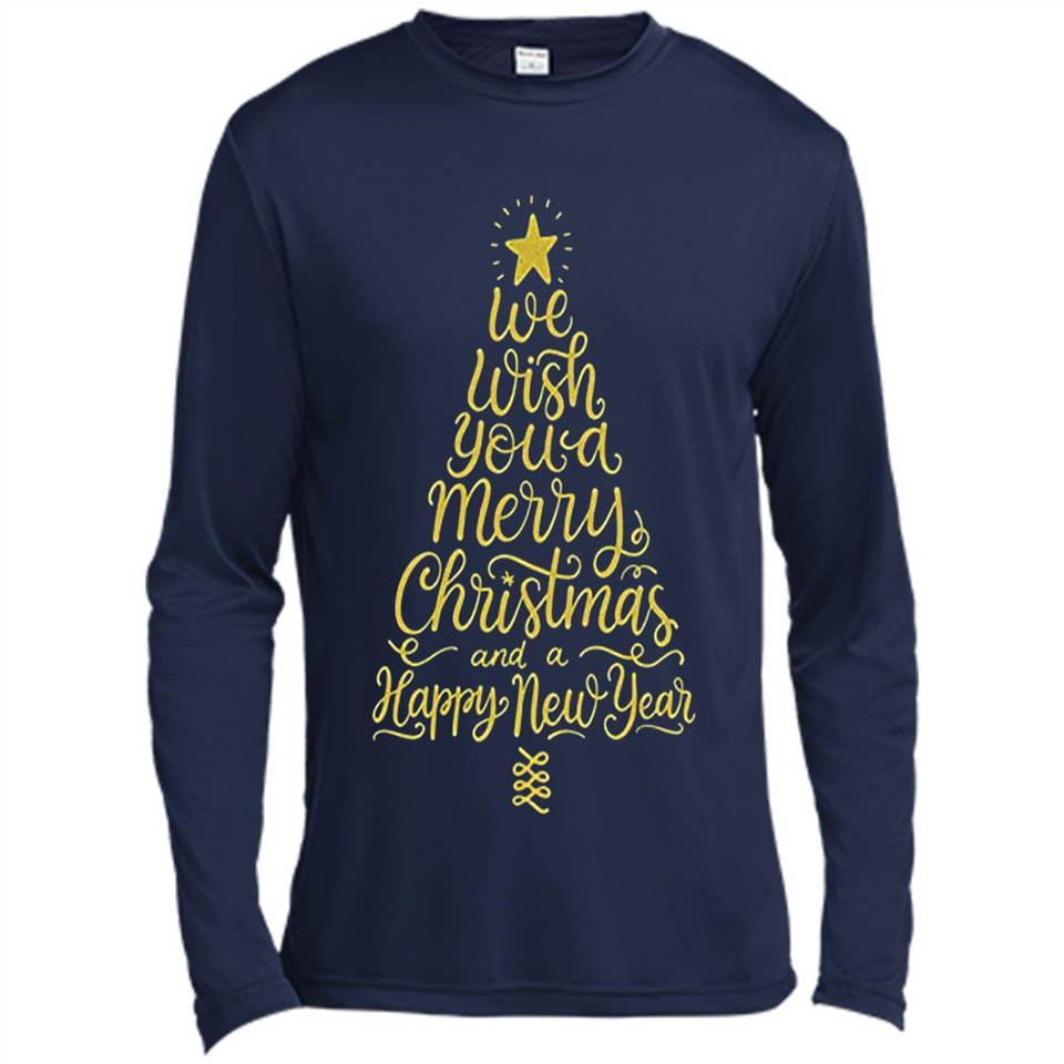 Christmas Tree T-Shirt Funny Mery Christmas Gift Idea - Canvas Long Sleeve T-Shirt