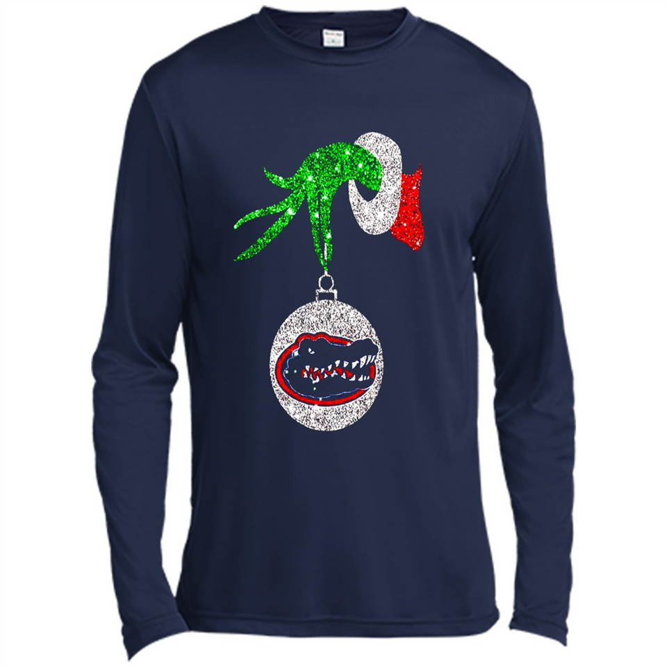 Funny Florida Gators Glitter Grinch Monogram Ornament Christmas Gift - Canvas Long Sleeve T-Shirt
