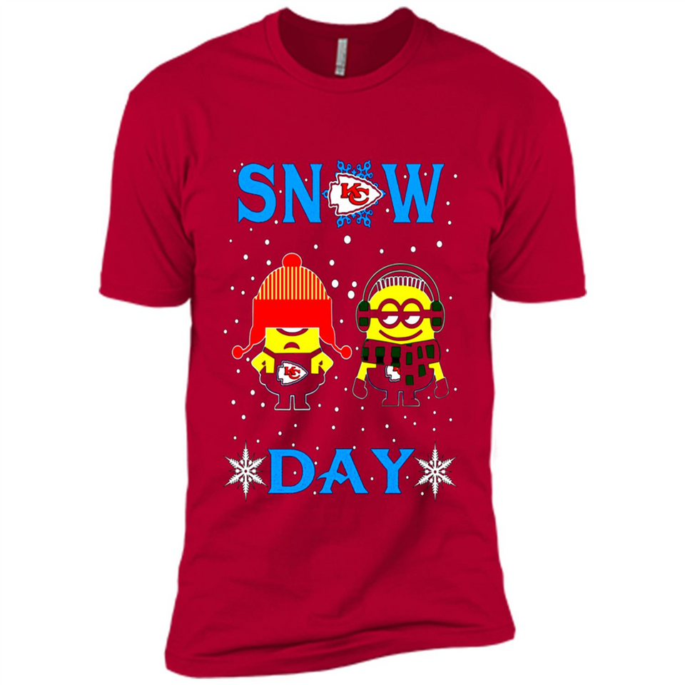 Snow Day Shirt For Kansas City Chiefs Vs Minion Fans Cotton pingpong