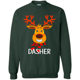 Dasher Reindeer Santa Claus Funny Xmas Holiday T-Shirt - Sweatshirt