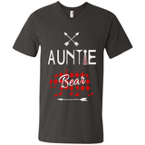Aunt Shirt Buffalo Plaid Family Camp Bear Tee - Men's V-Neck