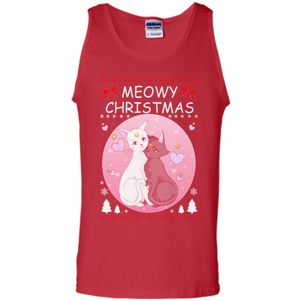 Sailor Moon Yin Yang Cat Love Ugly Christmas Sweater - Tank Top