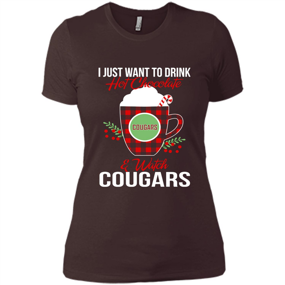I Just Want To Drink Hot Chocolate & Watch Washington State Cougars Ugly Christmas Sweater PINGPONG