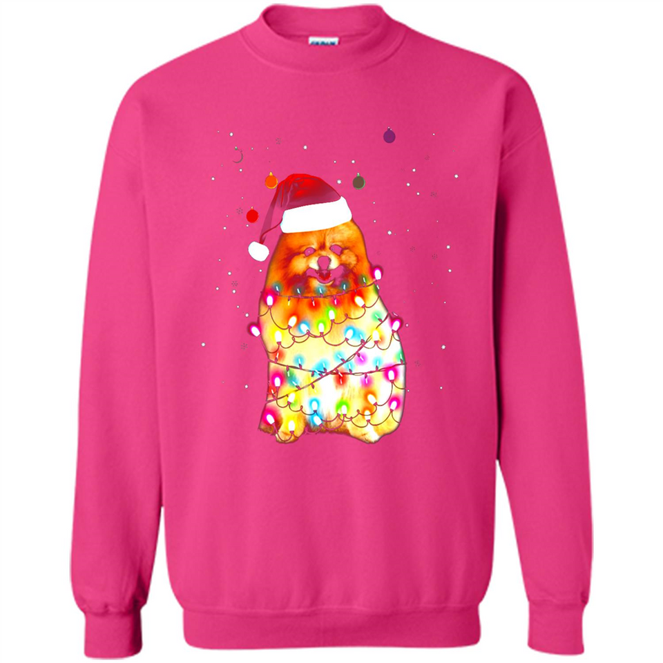 Pomeranian Santa Lights Christmas Dog Xmas Sweatshirt - Sweatshirt