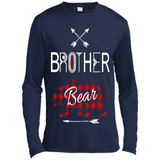 Brother Shirt Buffalo Plaid Family Camping Bear Tee - Canvas Long Sleeve T-Shirt