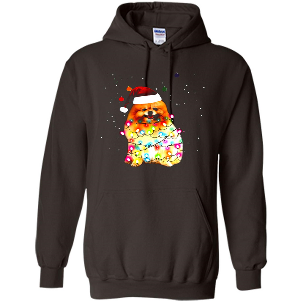 Pomeranian Santa Lights Christmas Dog Xmas Sweatshirt - Hoodie