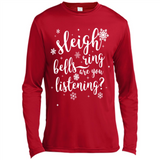 Sleigh Bells Ring Are You Listening Christmas Carol - Canvas Long Sleeve T-Shirt