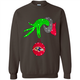GRINCH HAND HOLDING BALTIMORE RAVENS GLITTER CHRISTMAS PINGPONG