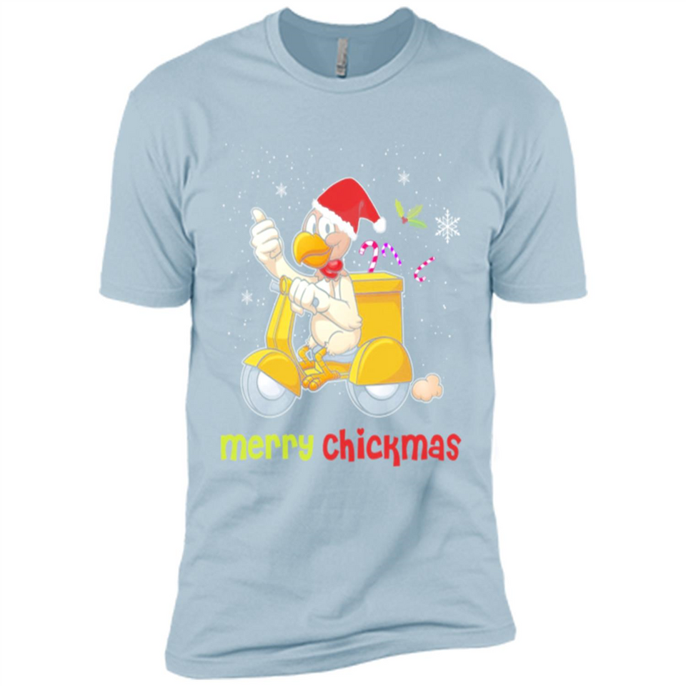 Funny Santa Christmas Chicken Shirt - Merry Chickmas - Premium Short Sleeve T-Shirt