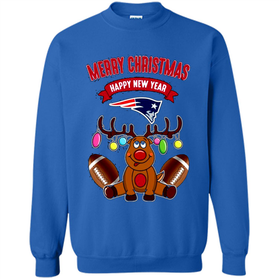 New England Patriots NFL Reindeer Funny Merry Christmas And Happy New Year