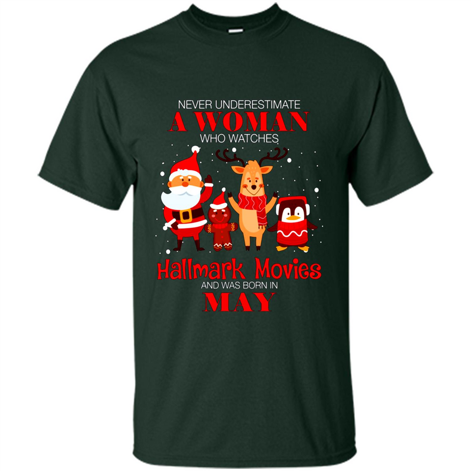 Never Underestimate A May Woman Watches Hallmark Movies Sweatshirt PINGPONG