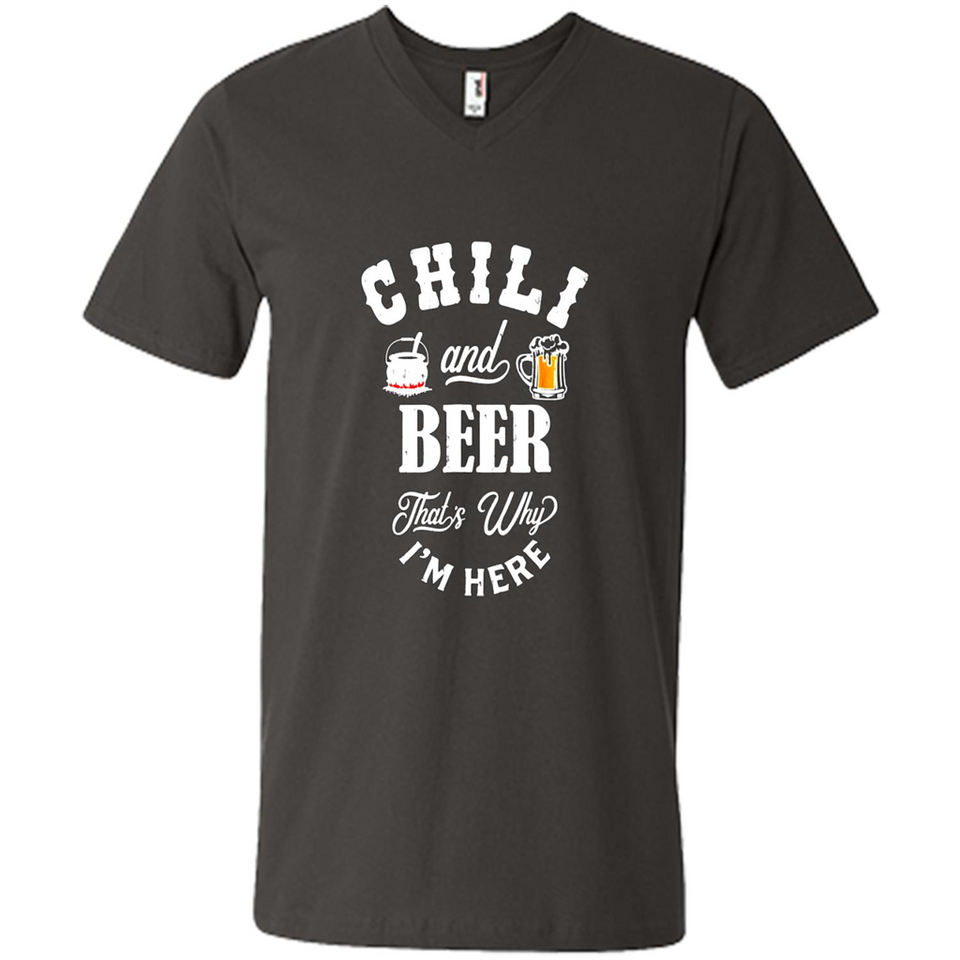 Chili Cookoff Funny T-shirt Chili And Beer - Men's V-Neck