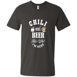 Chili Cookoff Funny T-shirt Chili And Beer - Men's V-Neck