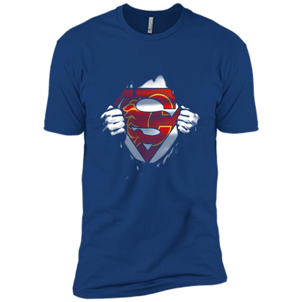 Calgary Flames And Superman Fans - Premium Short Sleeve T-Shirt