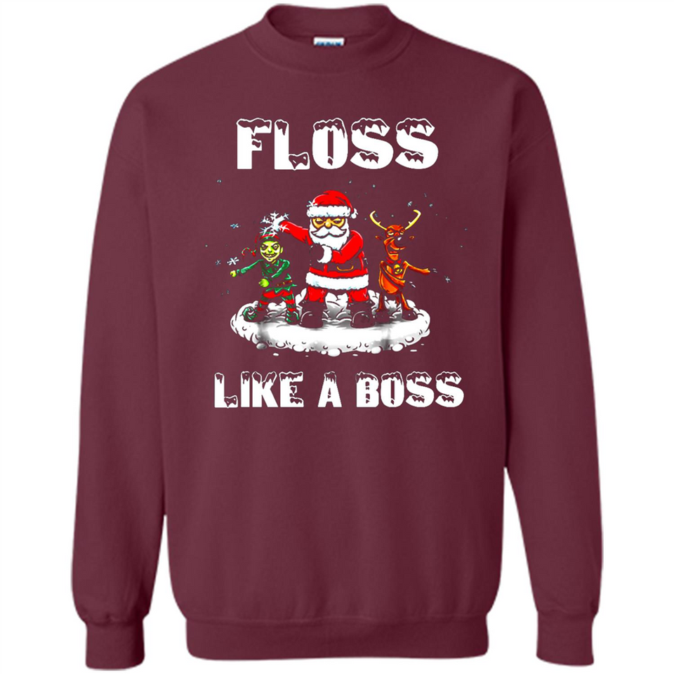 Floss Like A Boss Santa Flossing Dance Funny - Sweatshirt