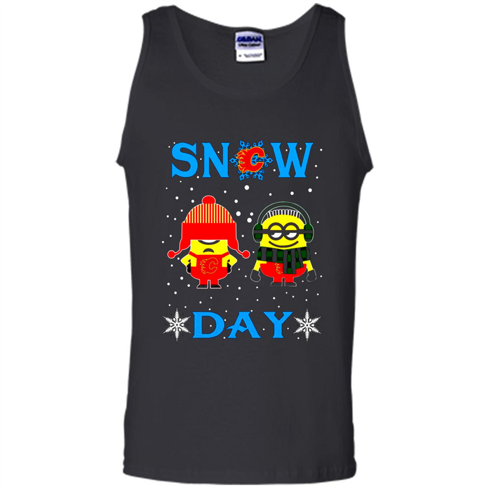 Snow Day Shirt For Calgary Flames Vs Minion Fans pingpong