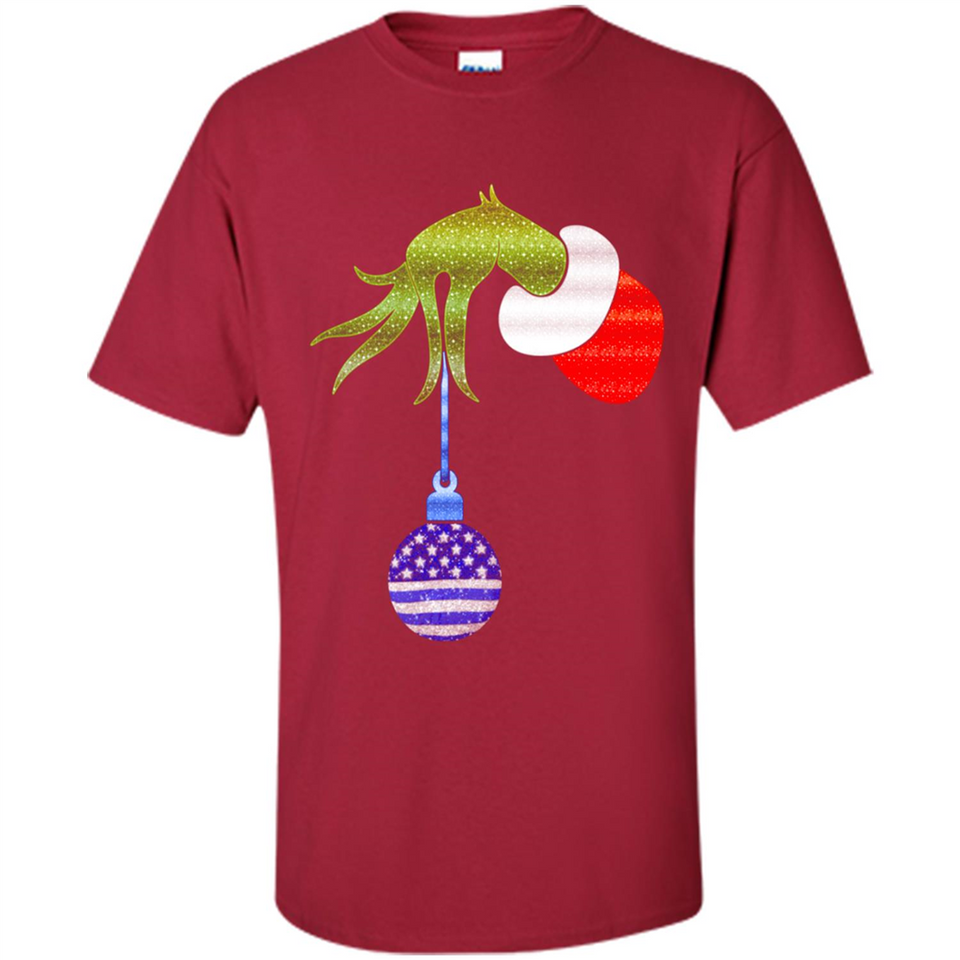 Grinch Holding American Flag ornament Christmas